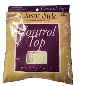Classic Style Sandalfoot Control Top Vintage Pantyhose Med/tall Ivory